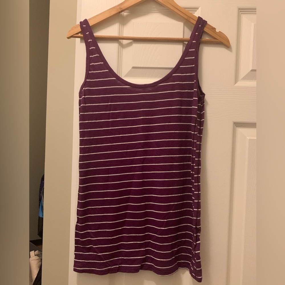 Purple Striped Women's Tank Top